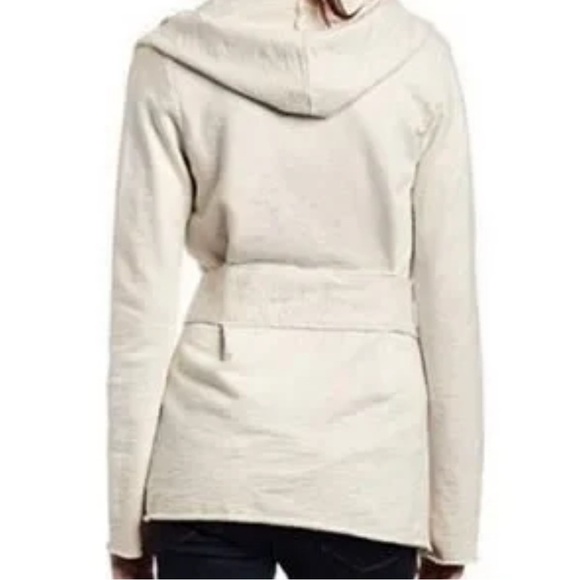Lucky Brand Cream Hooded Belted Cardigan Jacket with Pockets - Picture 2 of 5